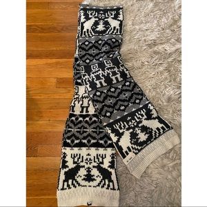 Gap Extra Long deer scarf heavy knit cream grey